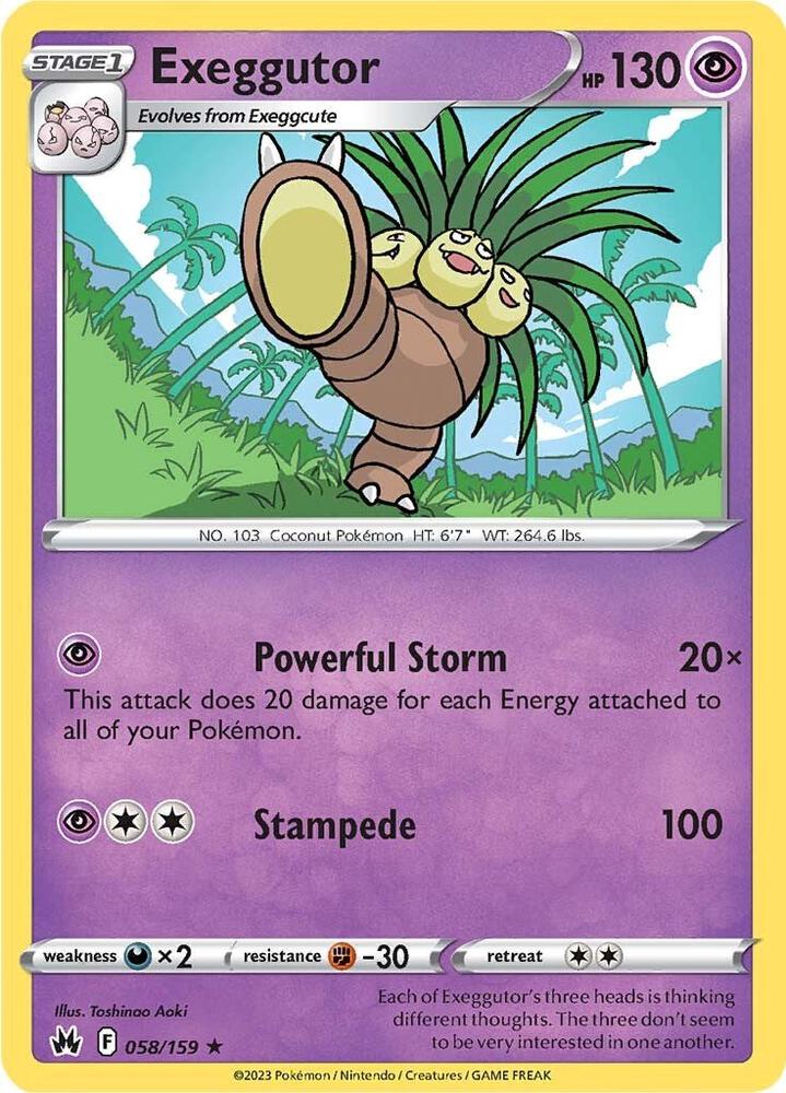 Pokemon Exeggutor 58/159 Crown Zenith
