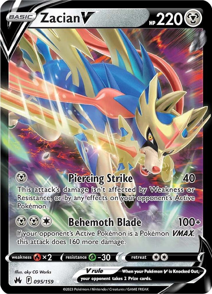 Pokemon Zacian V 95/159 Crown Zenith