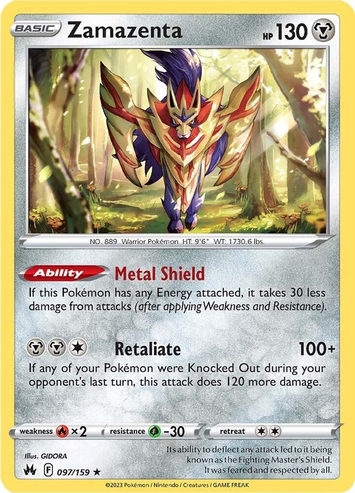 Pokemon Zamazenta 97/159 Crown Zenith