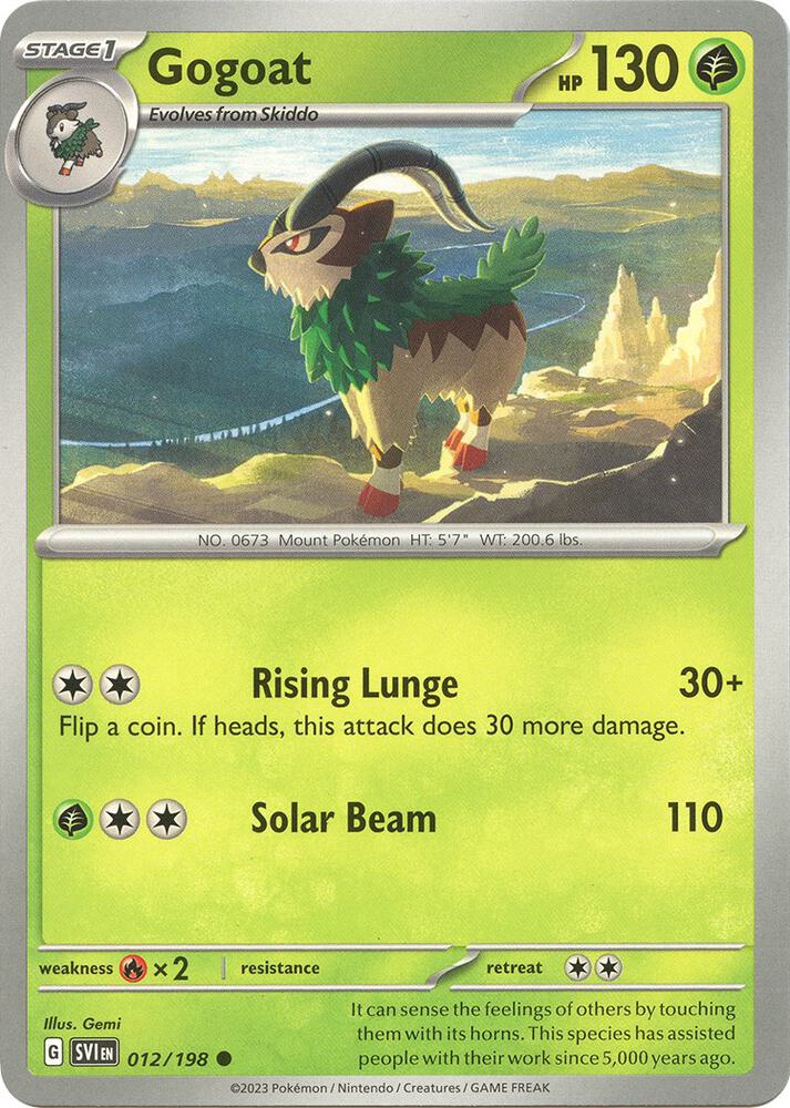 Pokemon Gogoat 12/198 Scarlet & Violet