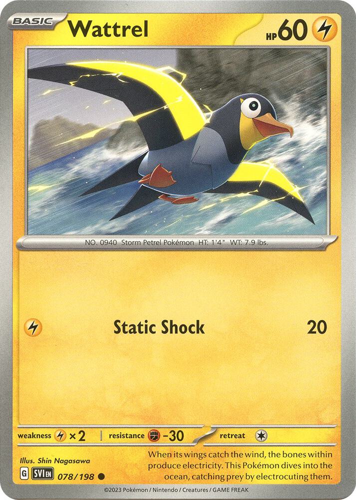 Pokemon Wattrel 78/198 Scarlet & Violet