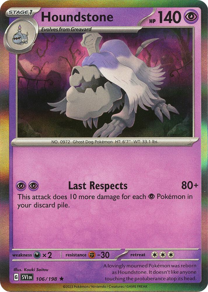 Pokemon Houndstone 106/198 Scarlet & Violet