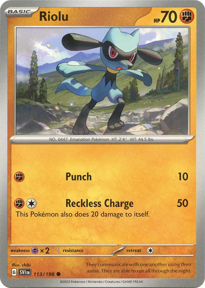 Pokemon Riolu 113/198 Scarlet & Violet