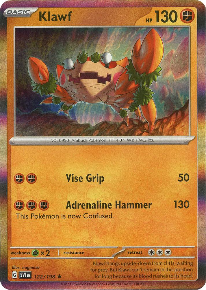 Pokemon Klawf 122/198 Scarlet & Violet