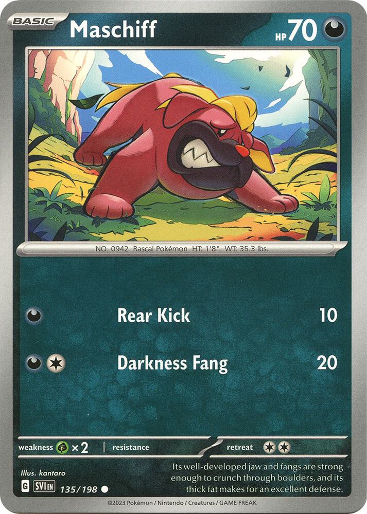 Pokemon Maschiff 135/198 Scarlet & Violet