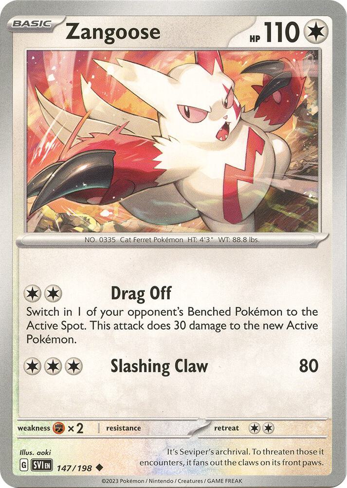 Pokemon Zangoose 147/198 Scarlet & Violet