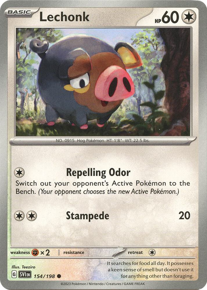 Pokemon Lechonk 154/198 Scarlet & Violet