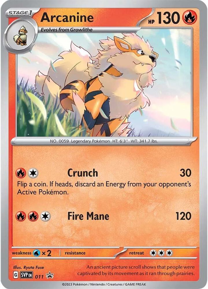 Pokemon Arcanine 11 SVP Black Star Promos