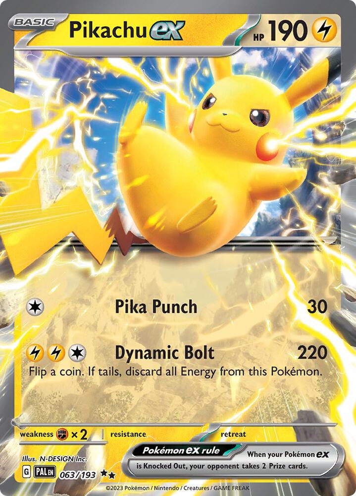 Pokemon Pikachu ex 63/193 Paldea Evolved