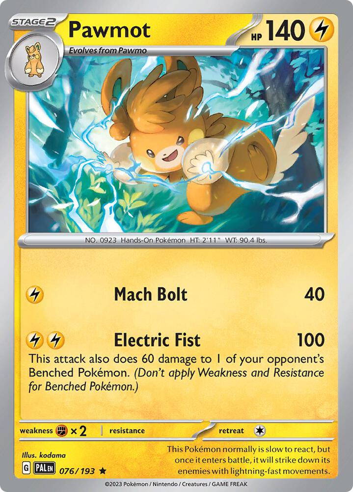 Pokemon Pawmot 76/193 Paldea Evolved