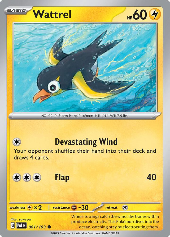 Pokemon Wattrel 81/193 Paldea Evolved