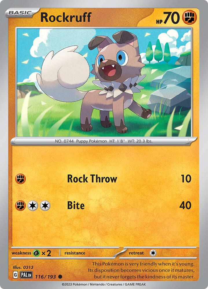 Pokemon Rockruff 116/193 Paldea Evolved