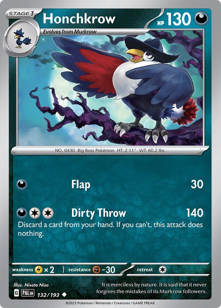 Pokemon Honchkrow 132/193 Paldea Evolved