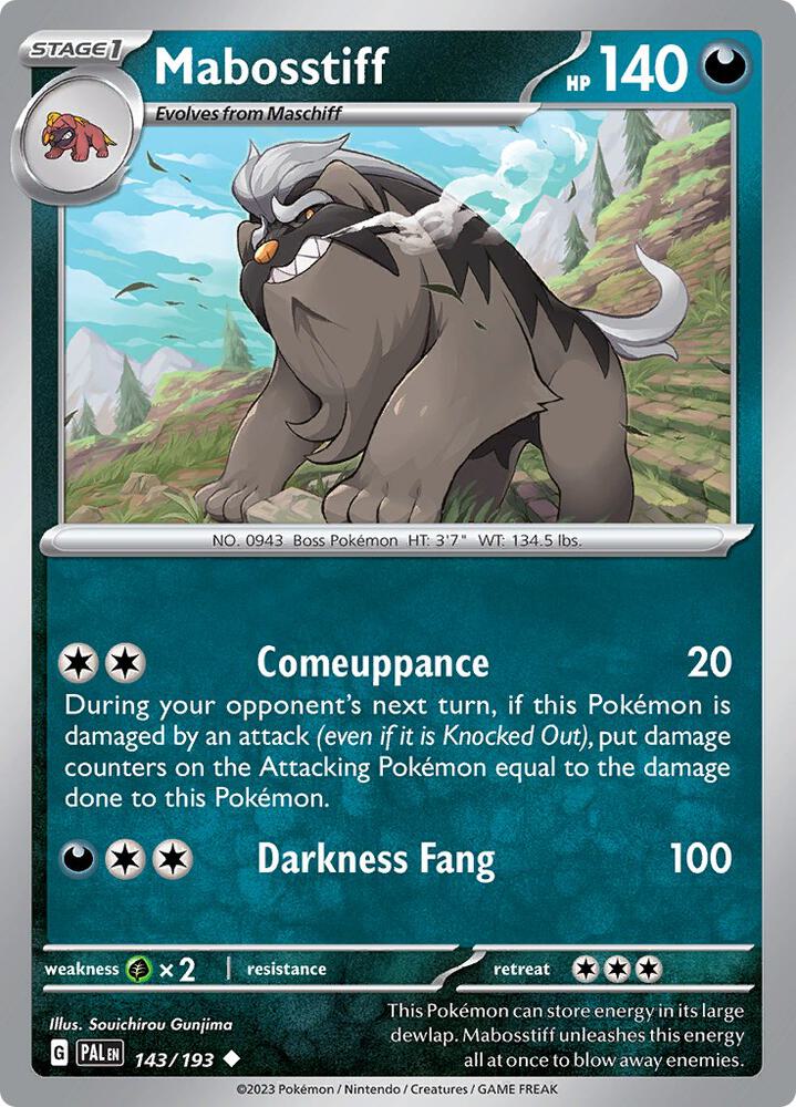 Pokemon Mabosstiff 143/193 Paldea Evolved