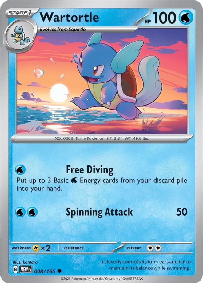 Pokemon Wartortle 8/165 151