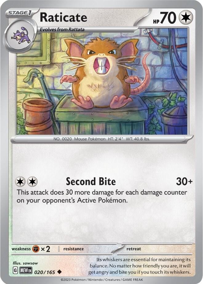 Pokemon Raticate 20/165 151