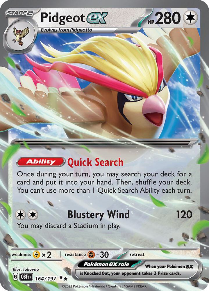 Pokemon Pidgeot ex 164/197 Obsidian Flames