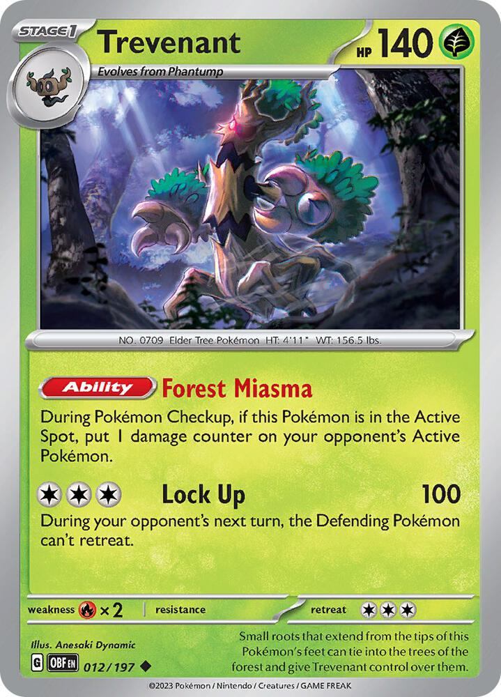 Pokemon Trevenant 12/197 Obsidian Flames