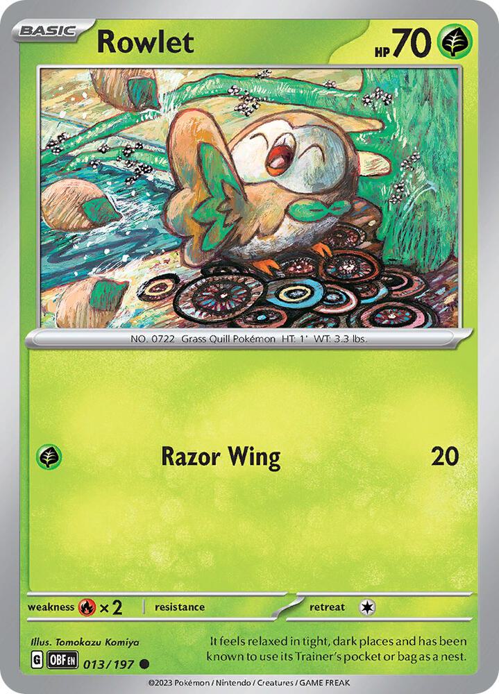 Pokemon Rowlet 13/197 Obsidian Flames