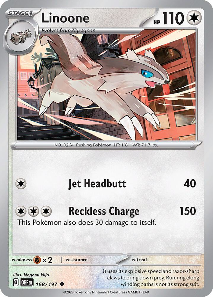 Pokemon Linoone 168/197 Obsidian Flames