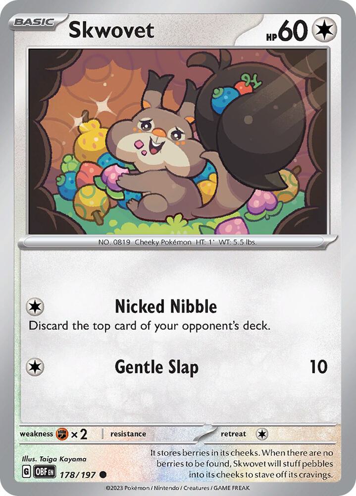Pokemon Skwovet 178/197 Obsidian Flames