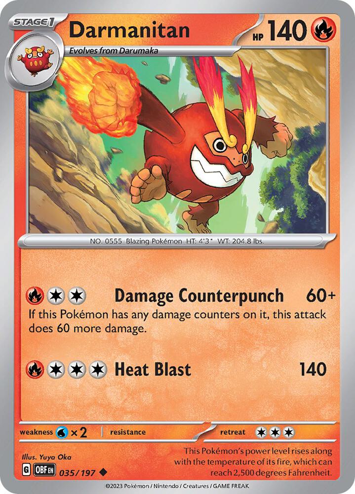 Pokemon Darmanitan 35/197 Obsidian Flames
