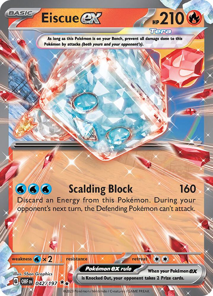 Pokemon Eiscue ex 42/197 Obsidian Flames