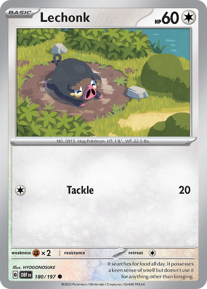 Pokemon Lechonk 180/197 Obsidian Flames