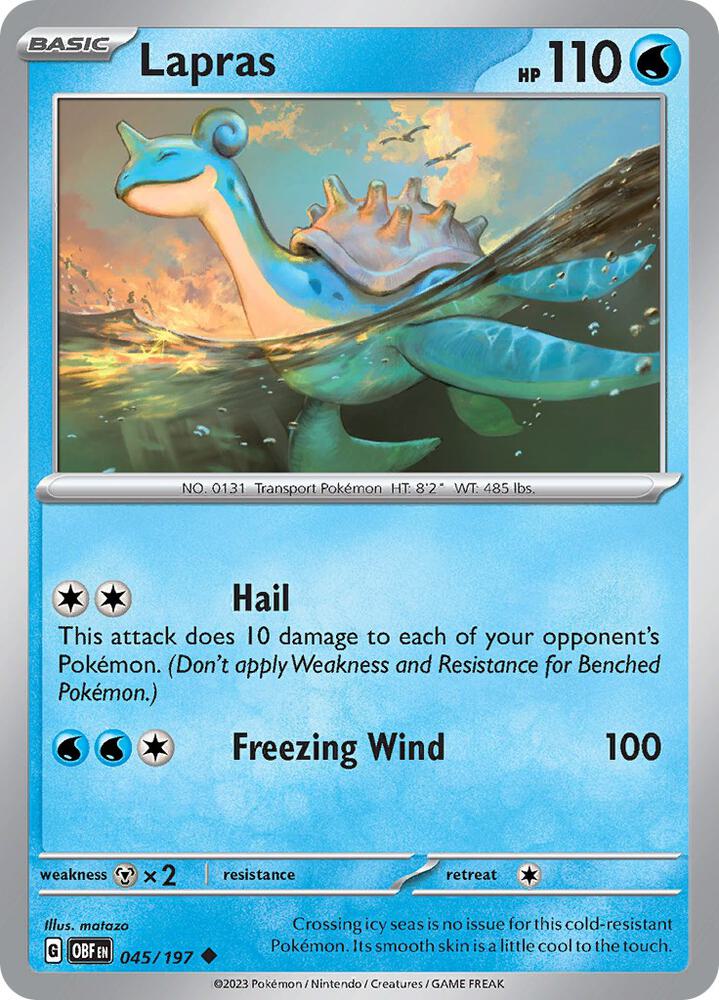 Pokemon Lapras 45/197 Obsidian Flames