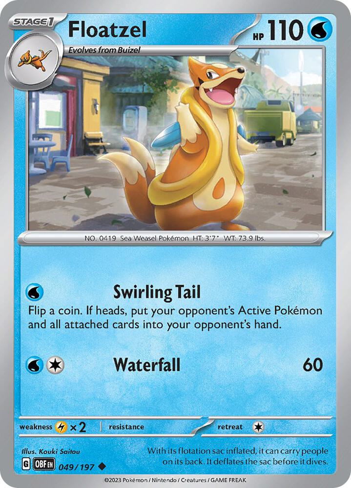 Pokemon Floatzel 49/197 Obsidian Flames