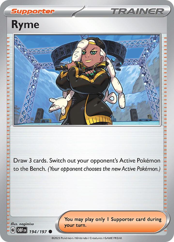 Pokemon Ryme 194/197 Obsidian Flames