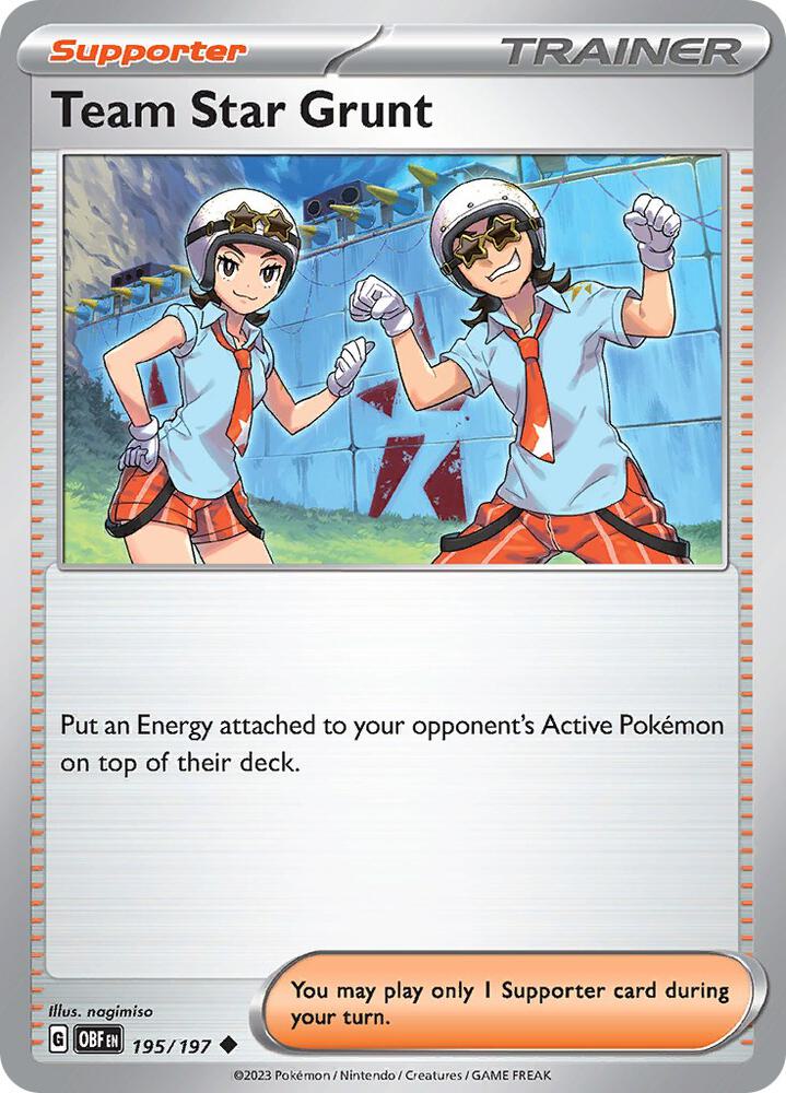 Pokemon Team Star Grunt 195/197 Obsidian Flames