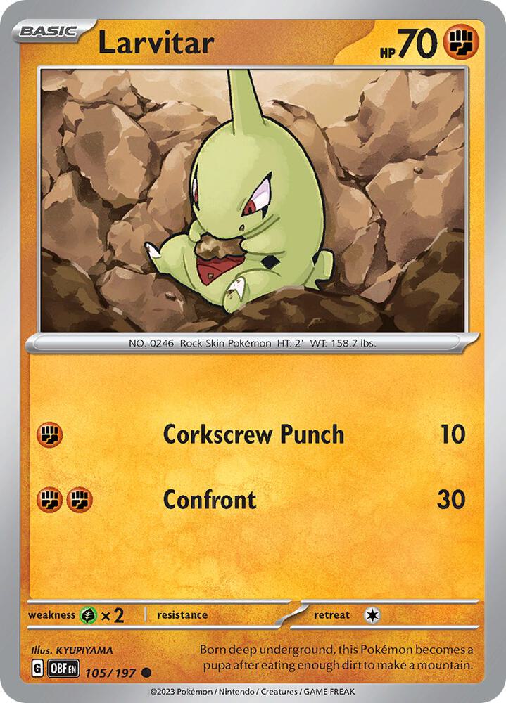 Pokemon Larvitar 105/197 Obsidian Flames