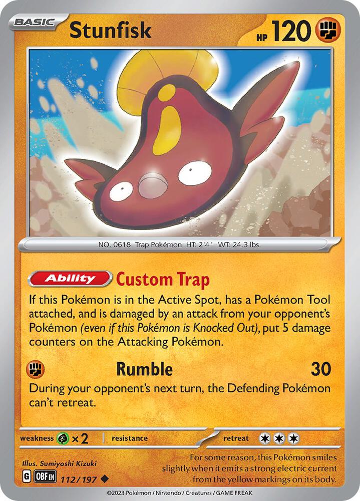 Pokemon Stunfisk 112/197 Obsidian Flames