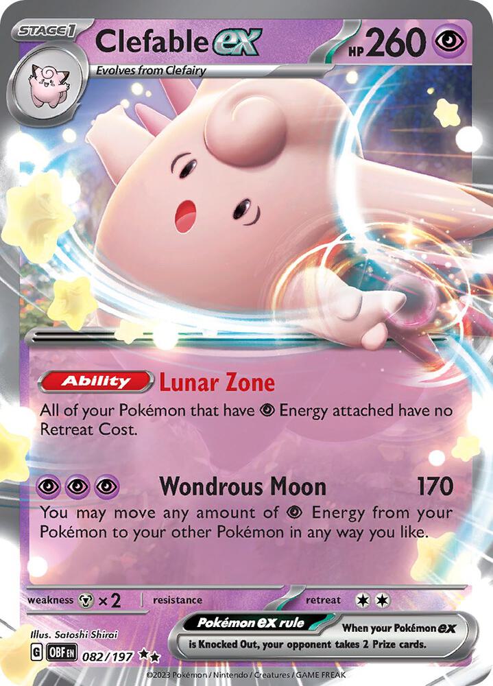 Pokemon Clefable ex 82/197 Obsidian Flames