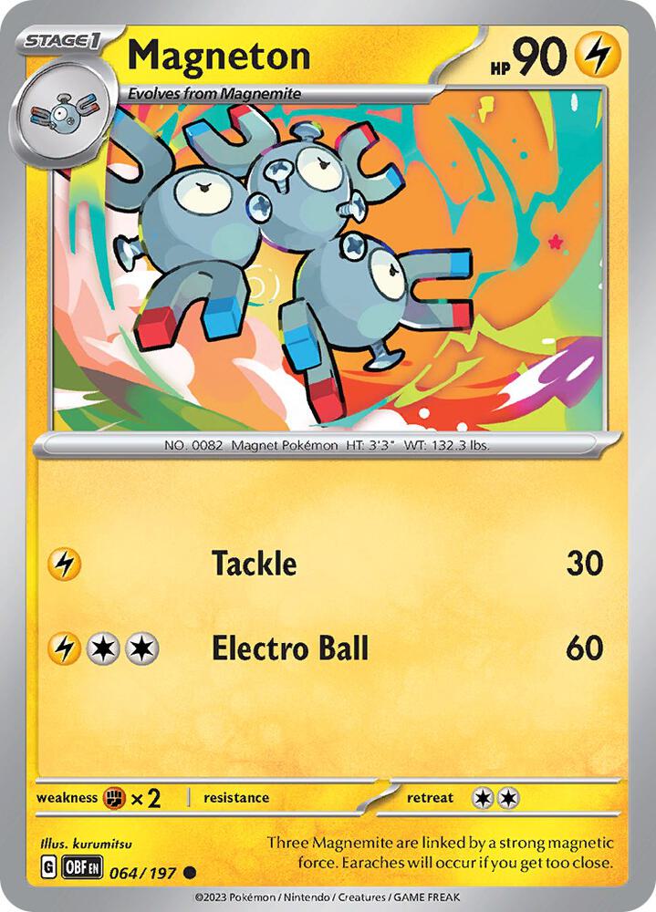 Pokemon Magneton 64/197 Obsidian Flames