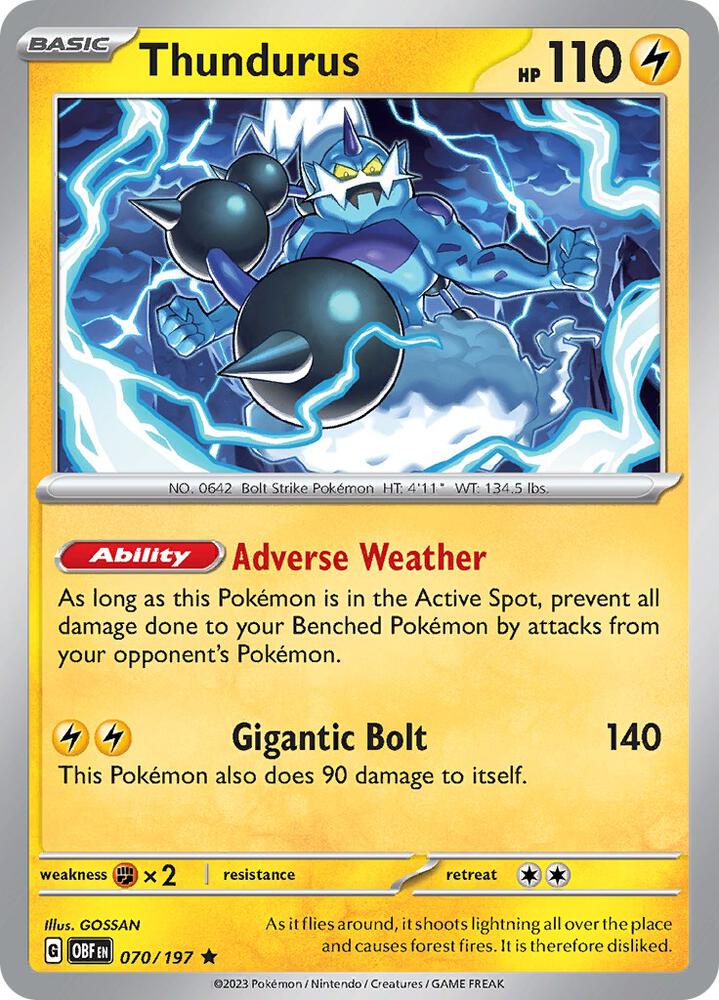 Pokemon Thundurus 70/197 Obsidian Flames