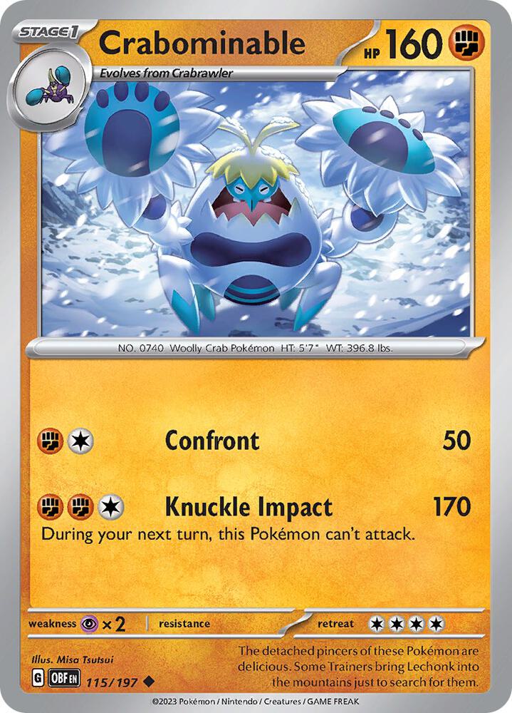 Pokemon Crabominable 115/197 Obsidian Flames