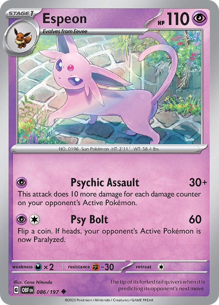 Pokemon Espeon 86/197 Obsidian Flames