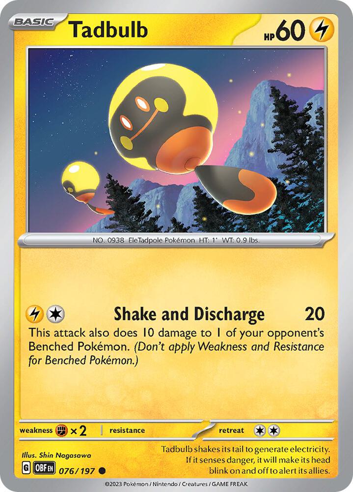 Pokemon Tadbulb 76/197 Obsidian Flames