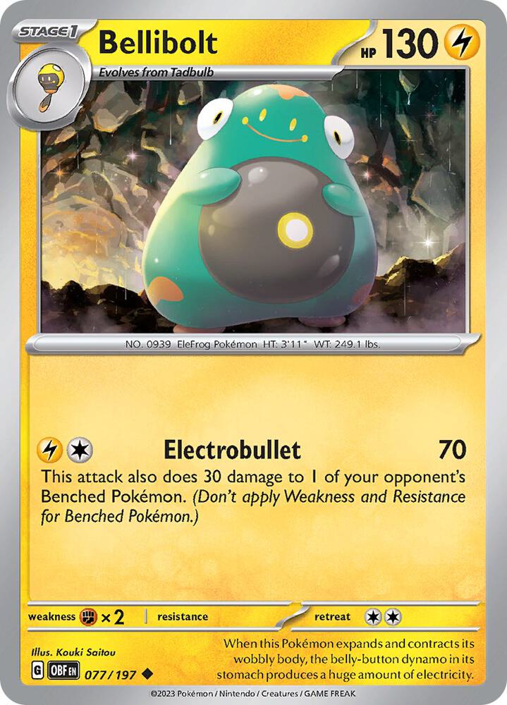 Pokemon Bellibolt 77/197 Obsidian Flames