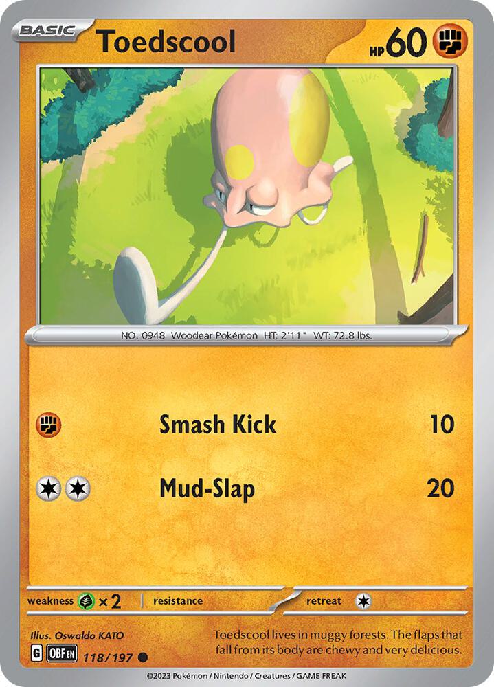 Pokemon Toedscool 118/197 Obsidian Flames
