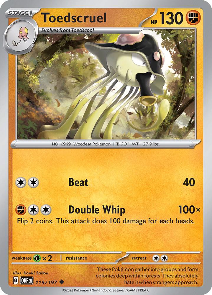 Pokemon Toedscruel 119/197 Obsidian Flames