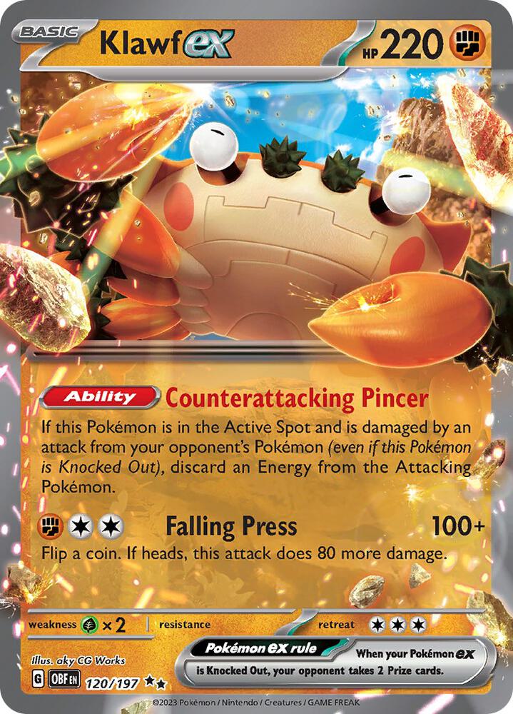 Pokemon Klawf ex 120/197 Obsidian Flames