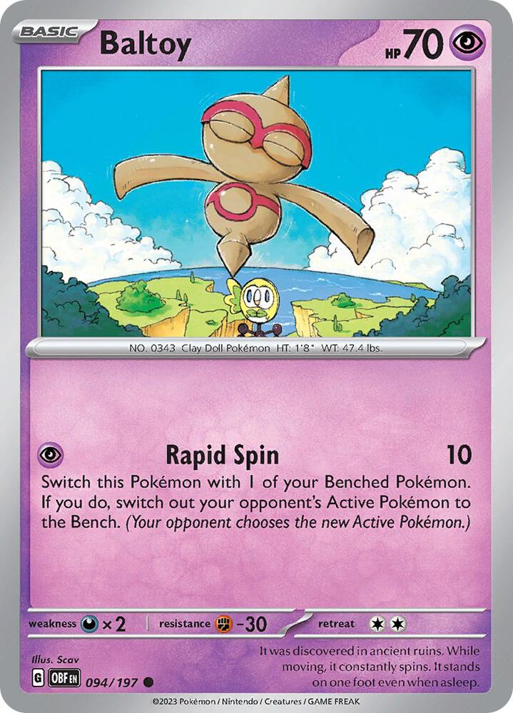 Pokemon Baltoy 94/197 Obsidian Flames