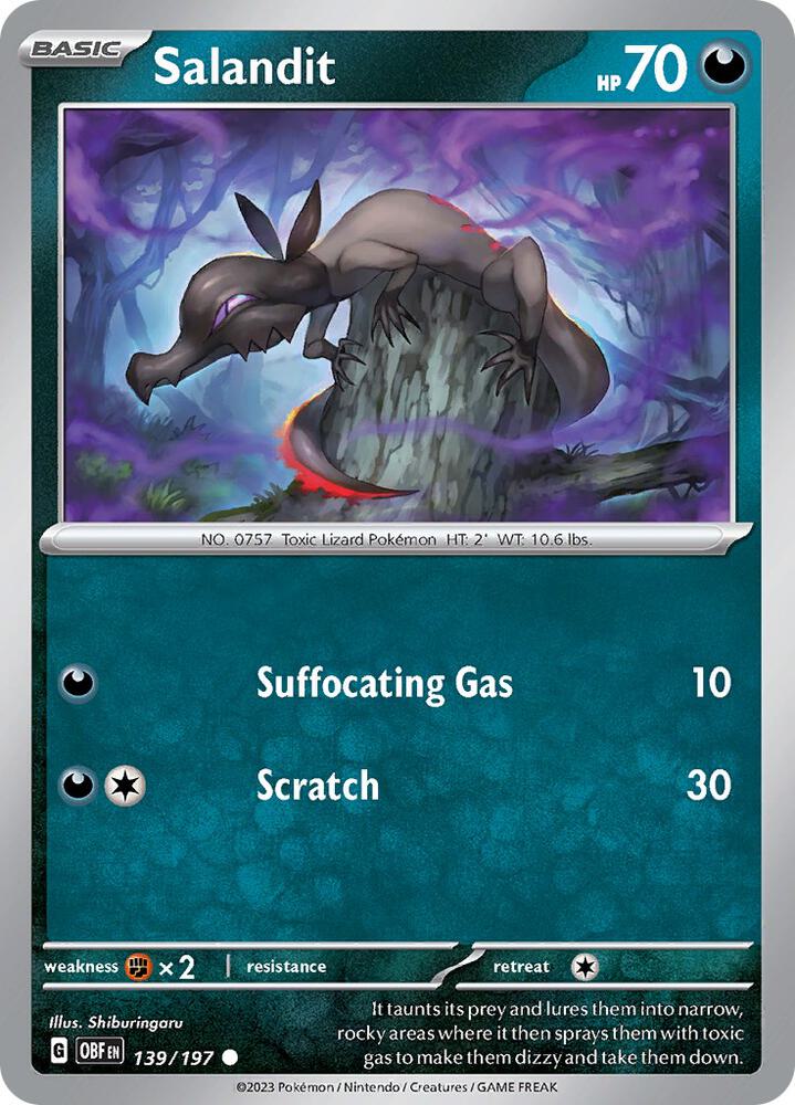 Pokemon Salandit 139/197 Obsidian Flames