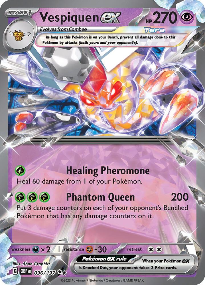 Pokemon Vespiquen ex 96/197 Obsidian Flames