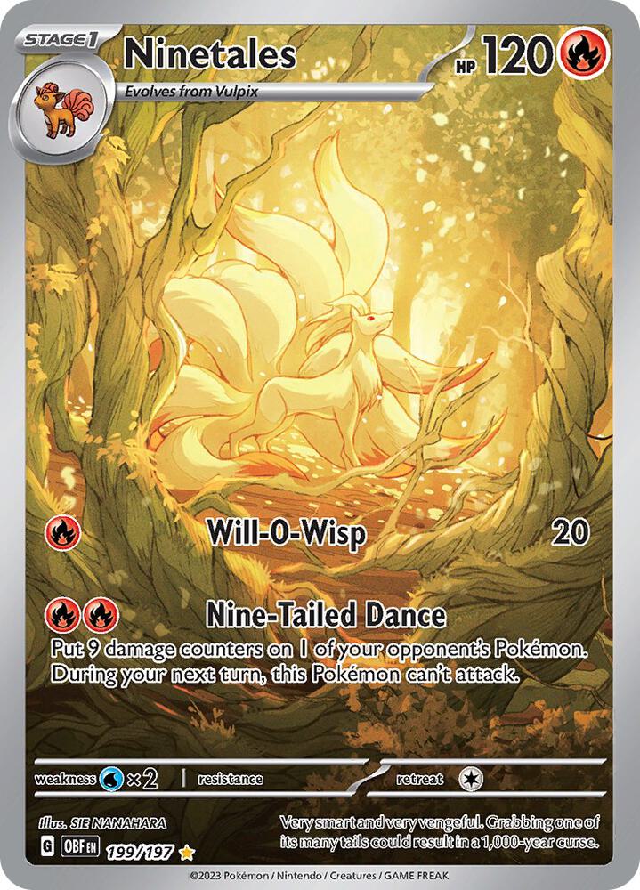 Pokemon Ninetales 199/197 Obsidian Flames