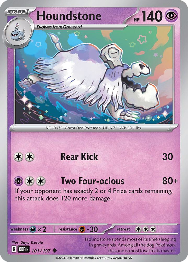 Pokemon Houndstone 101/197 Obsidian Flames