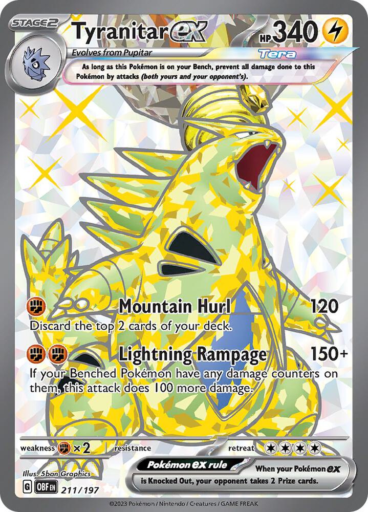 Pokemon Tyranitar ex 211/197 Obsidian Flames